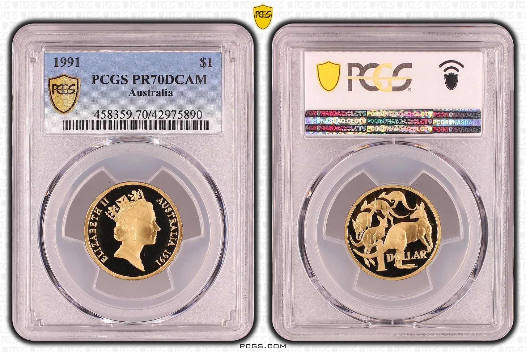 Elizabeth II, One Dollar, PR70DCAM , 1991 PCGS POP - 22/0