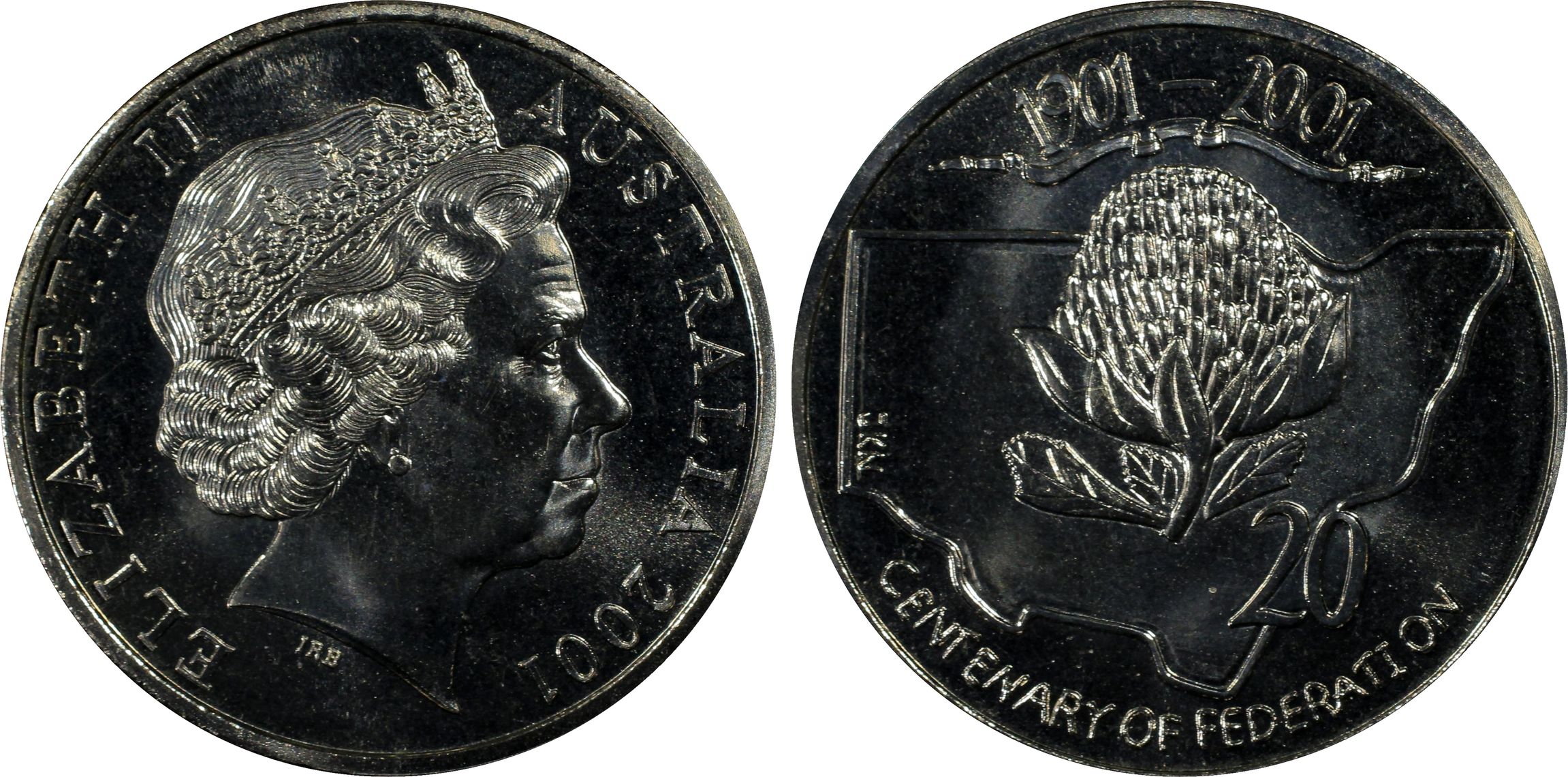 New South Wales , Twenty Cent, 2001, PCGS MS67