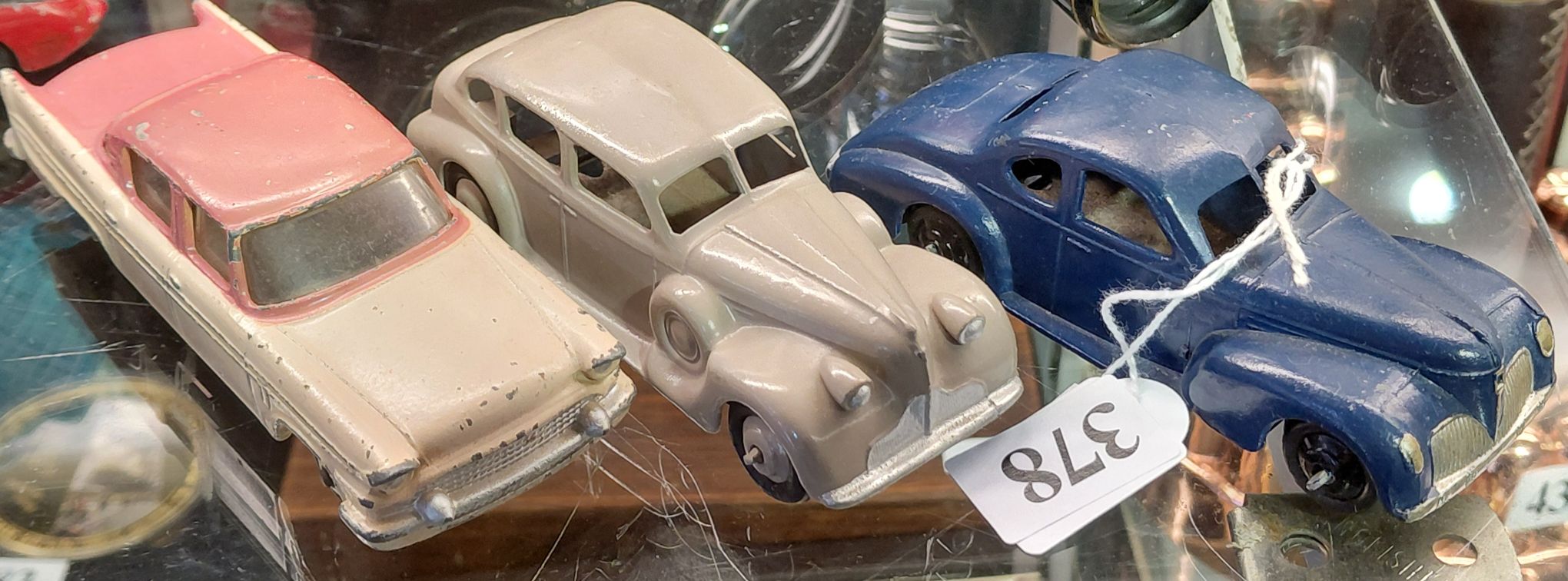 378 · TWO DINKY TOY CARS AND 1:43 SCALE BURAGO
