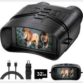 NIGHT VISION GOGGLES - 4K NIGHT VISION BINOCULARS FOR ADULTS, 3' HD SCREEN BINOCULARS CAN SAVE PHOTO AND VIDEO WITH 32GB TF CARD,