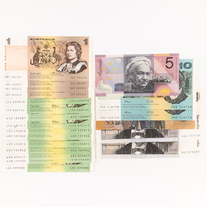 Various Signatures, One Dollar - One Hundred Dollars, 1976 - 2001,  EF - aUNC