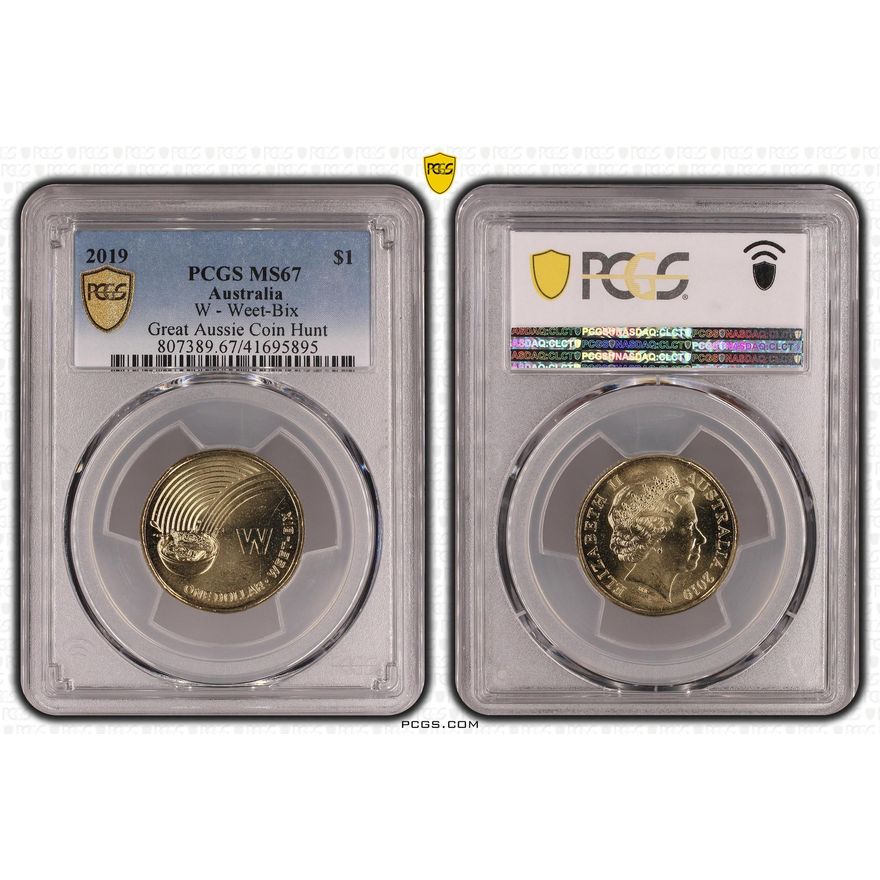 W - Weet-Bix Great Aussie Coin Hunt, One Dollar, 2019, PCGS MS67