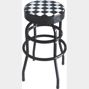 (2) CHECKERED SWIVEL BAR & SHOP STOOL (BLACK AND WHITE)***