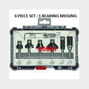 Bosch Trim & Edging 1/4 Inch Set (6 PIECE SET : 1 BEARING MISSING)| CS 51499/4432 B4 (S6)