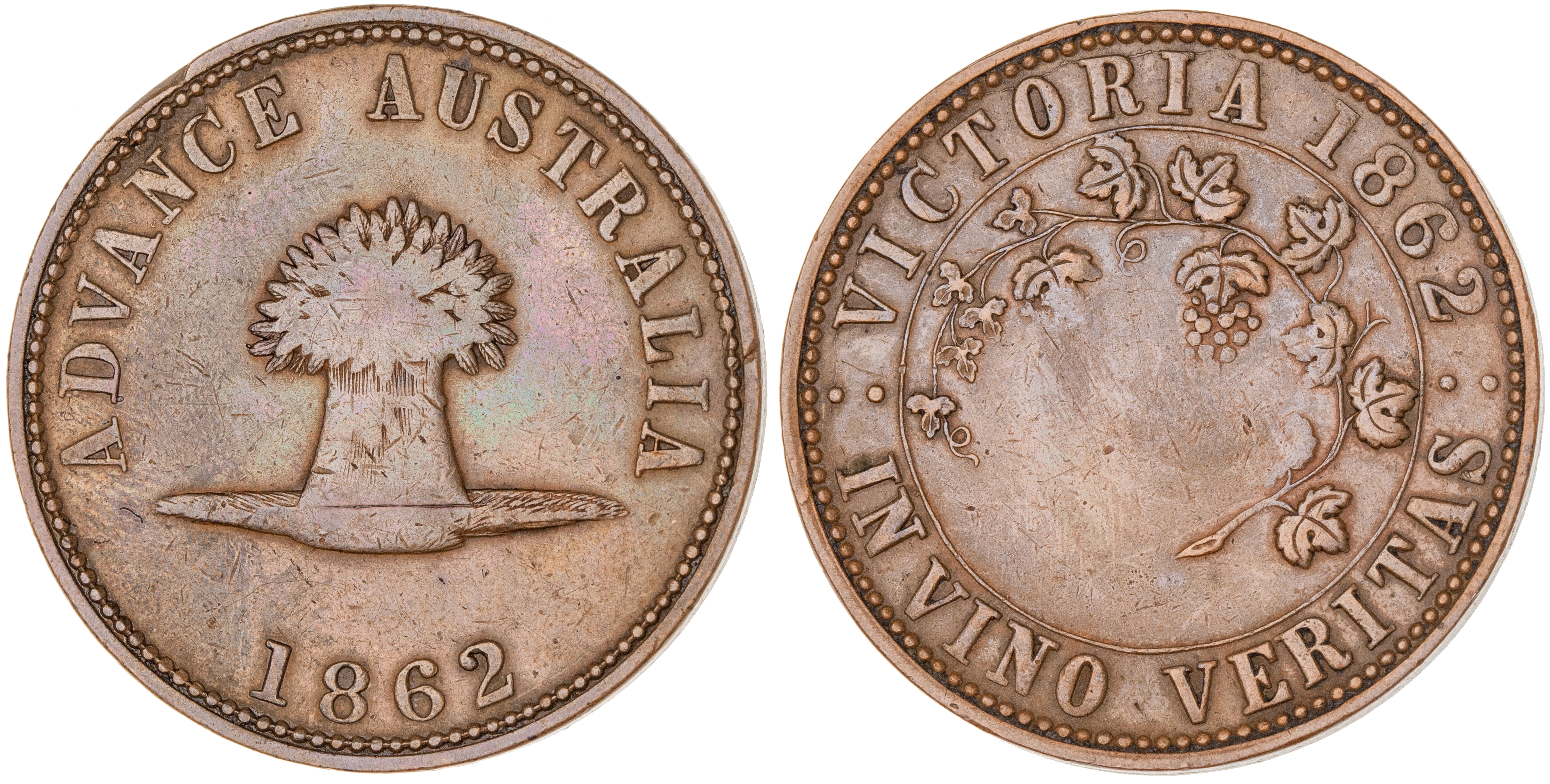 Melbourne, Victoria, Thomas Stokes, Penny, 1862, VF