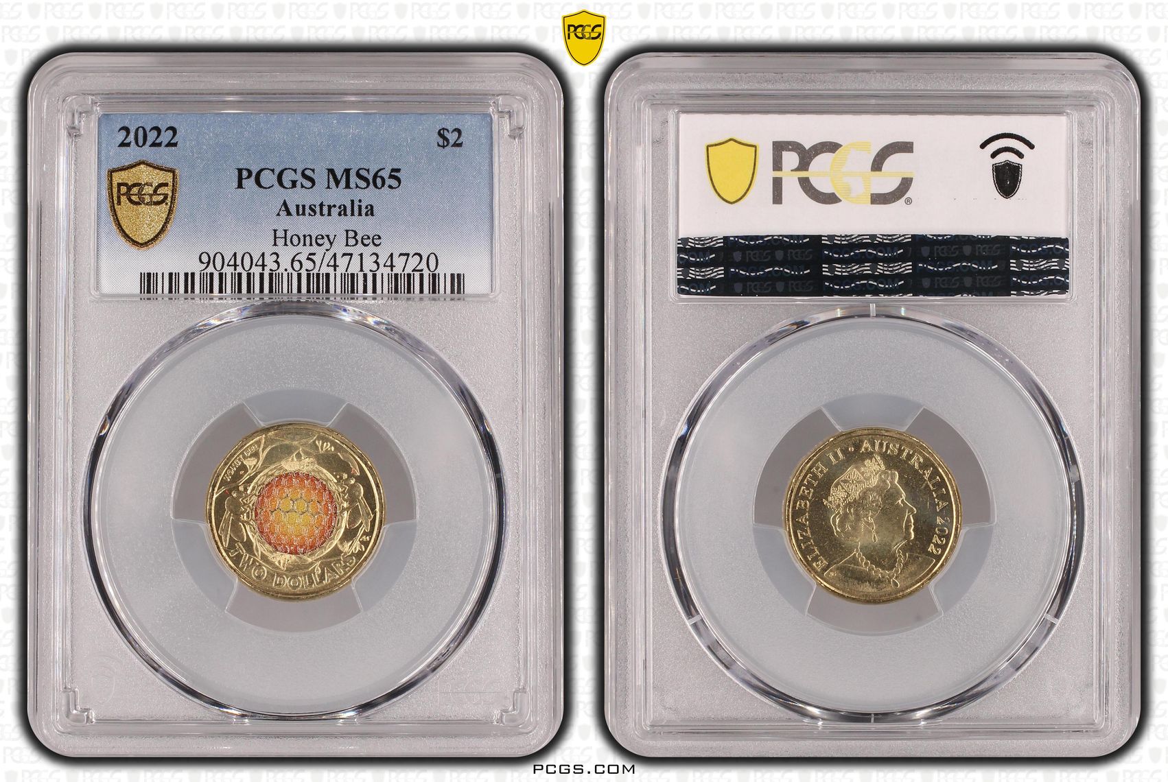 Honey Bee Colorized, Two Dollar, 2022, PCGS MS65