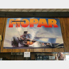 Vintage Mopar drag racing poster, plus 2 bonus items