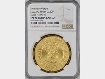 2022 HENRY VII PROOF 2oz GOLD 200 POUND PF70 UCAM TOP POP!
