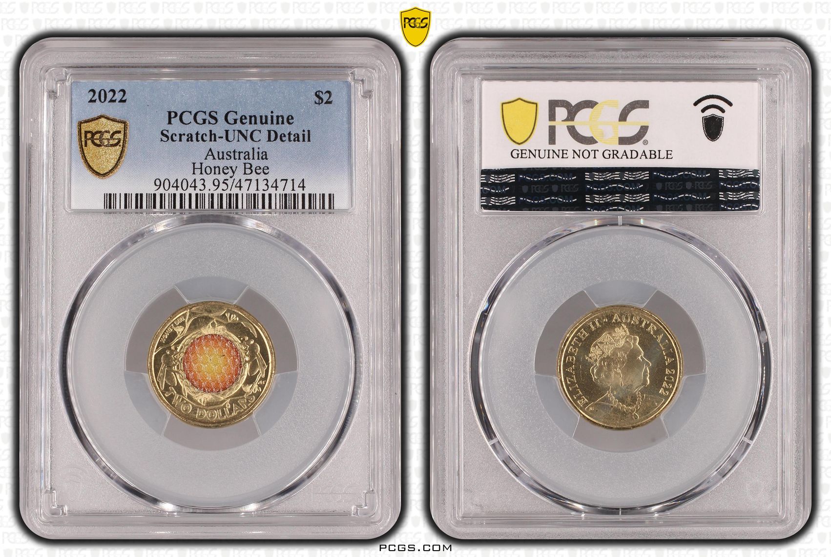 Elizabeth II, Honey Bee, Two Dollar, 2022, PCGS Genuine - UNC Details (95 - Scratch)