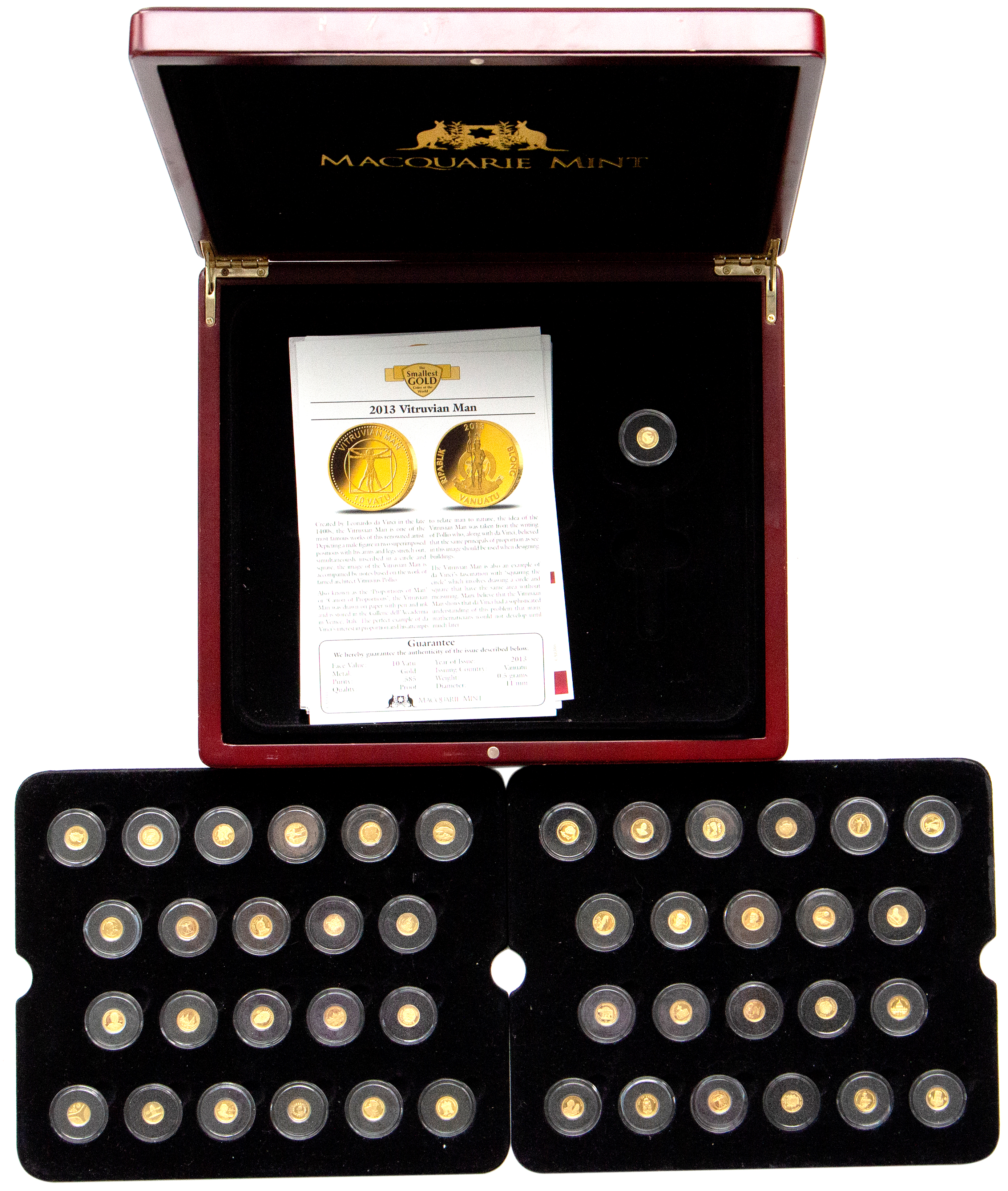 World, Smallest Gold World Coins, 2005 - 2013, FDC