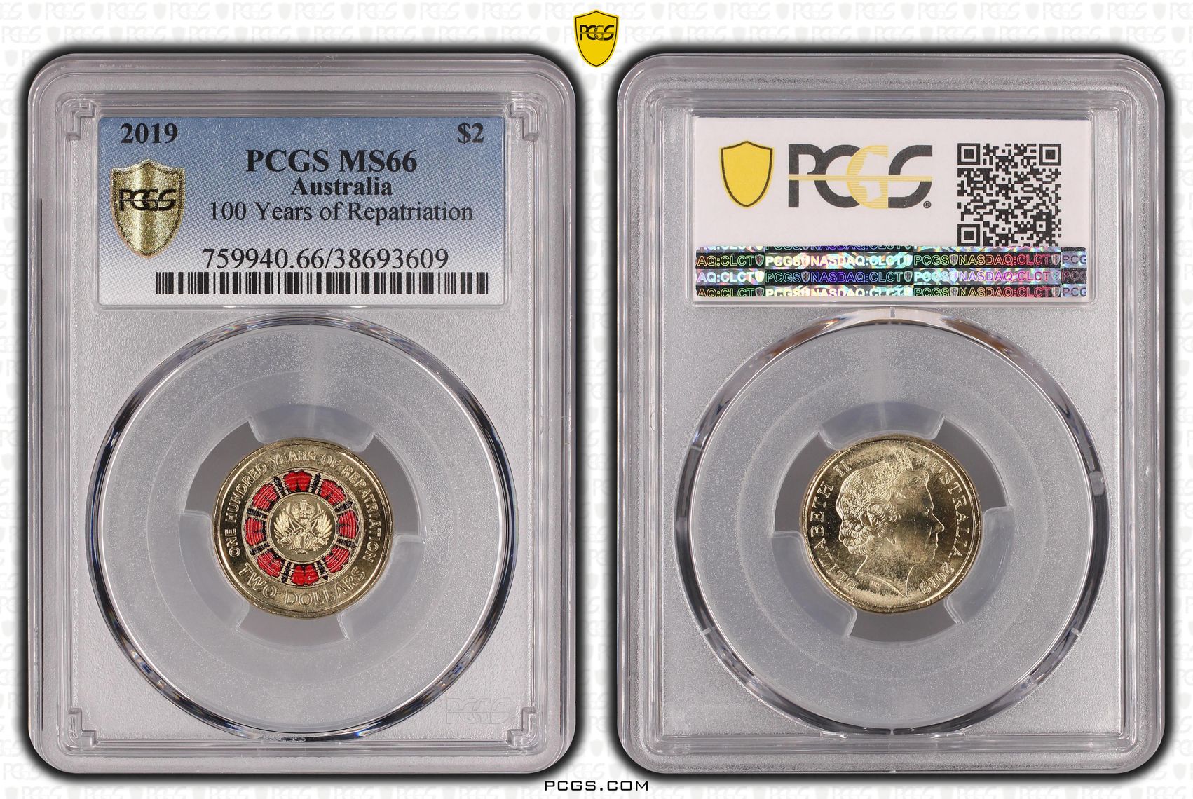 100 Years of Repatriation - Colorized, Two Dollar, 2019, PCGS MS66
