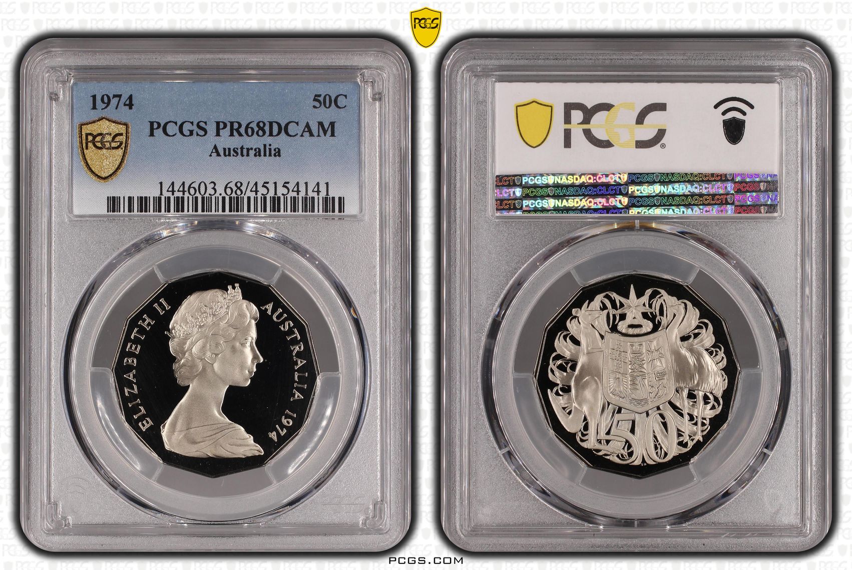 Elizabeth II, Fifty Cent, 1974, PCGS PR 68DCAM