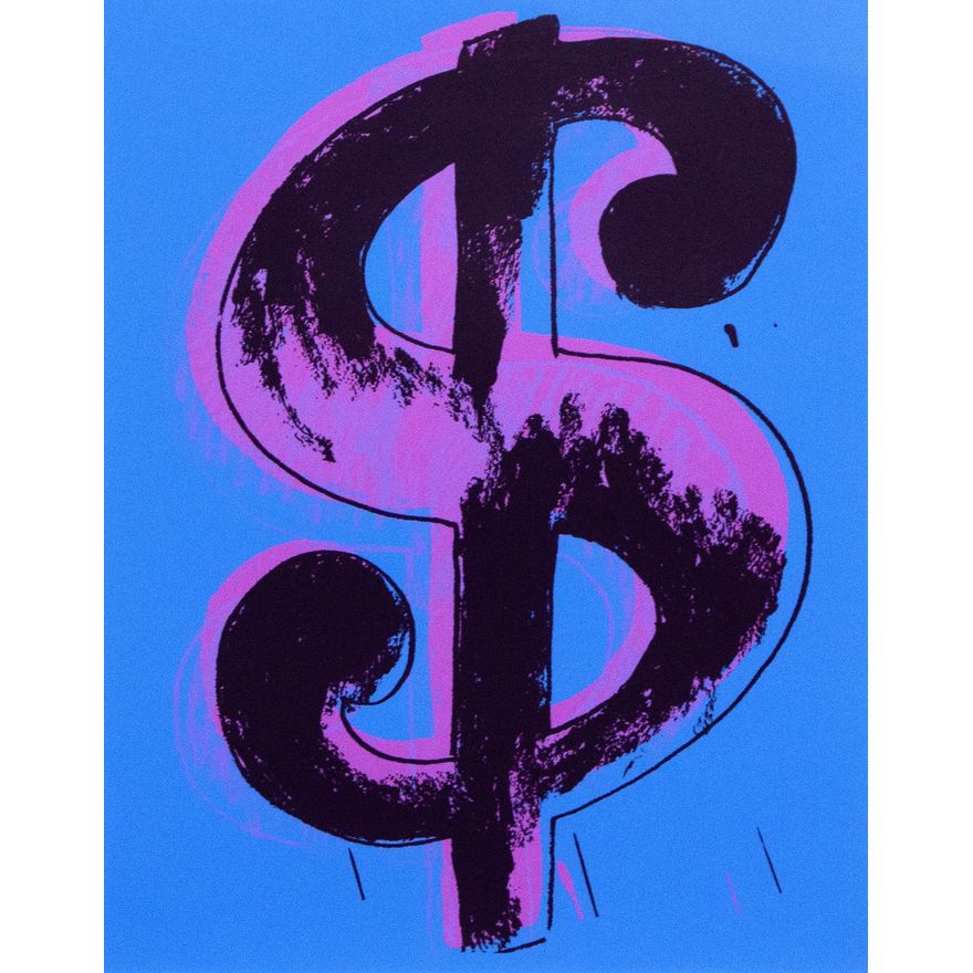 Andy Warhol 'Dollar Sign - Pink and Blue'