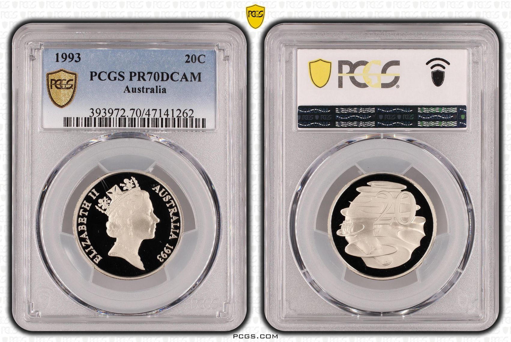 Elizabeth II, Twenty Cent, 1993, PCGS PR70DCAM