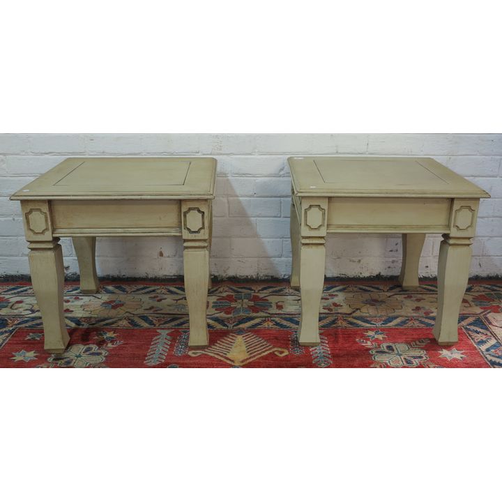 PAIR OF PAINTED SIDE TABLE,
