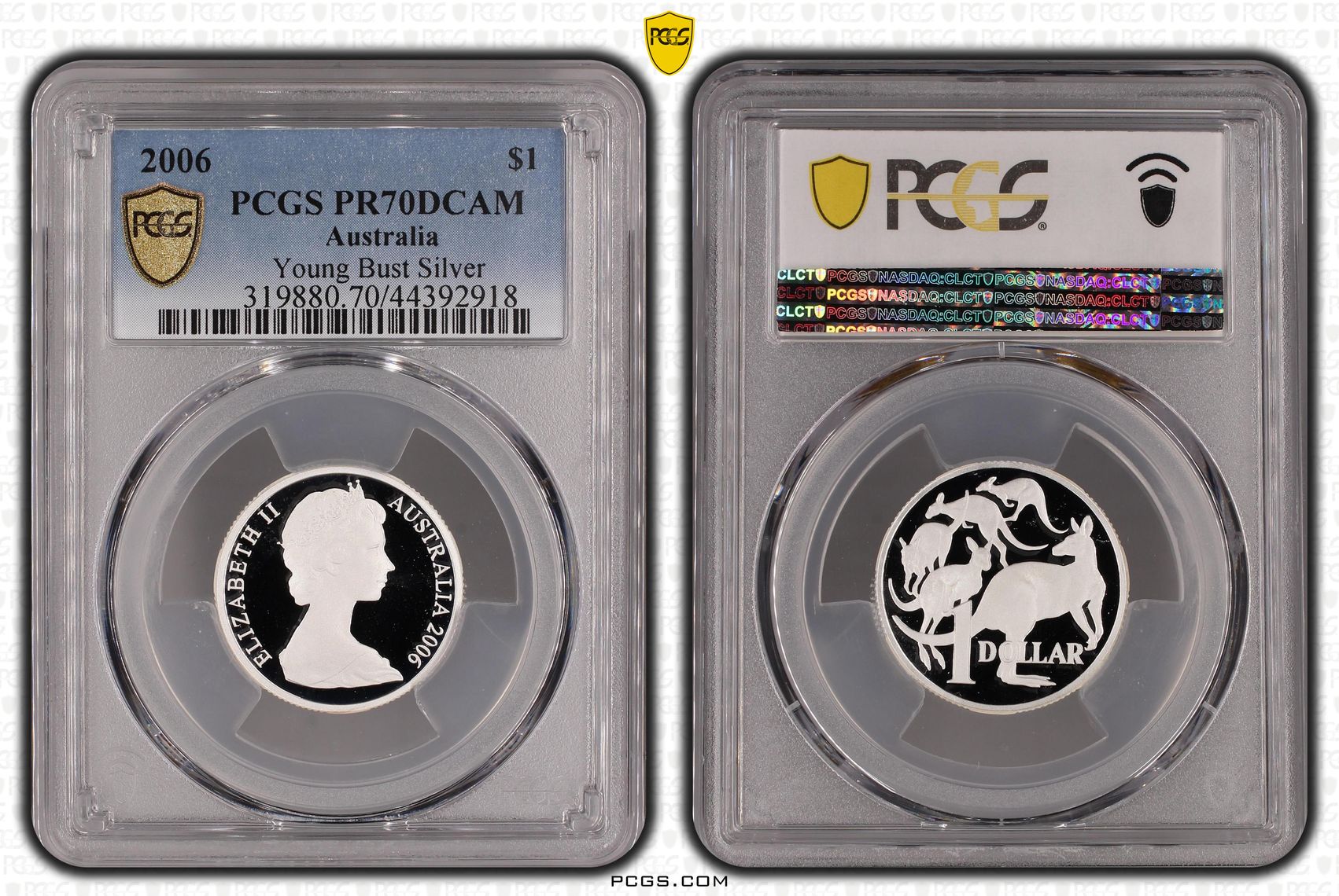 2006 Australia One Dollar, $1 Silver Young Bust Silver PCGS - PR70DCAM POP 13/0 -918
