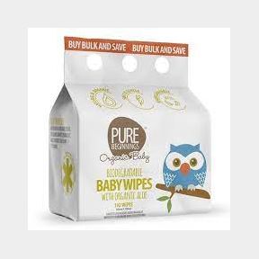 Pure Beginnings - Biodegradable Baby Wipes with Organic Aloe 192 Pack | SJ 51499/12144 B8 (S7)