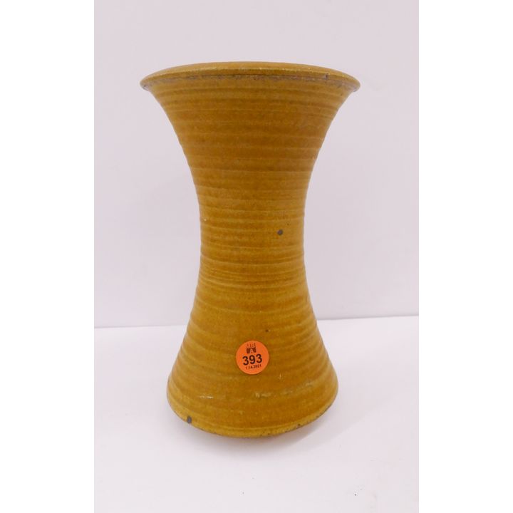 Tom McMillin Yellow Studio Pottery Vase- 8.5''- 2 small rim flakes