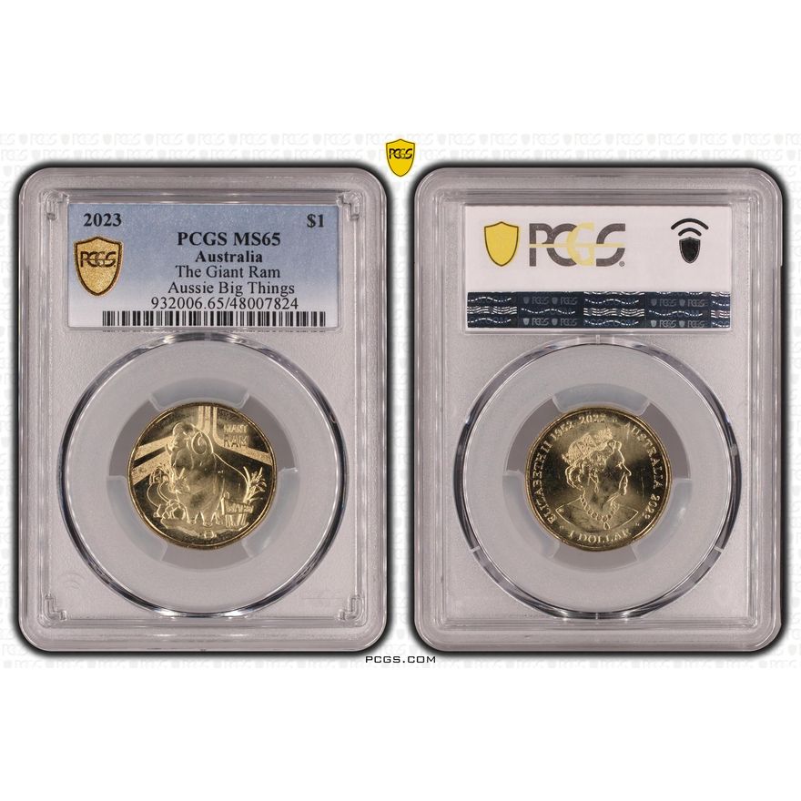 The Giant Ram Aussie Big Things, One Dollar, 2023, PCGS MS65