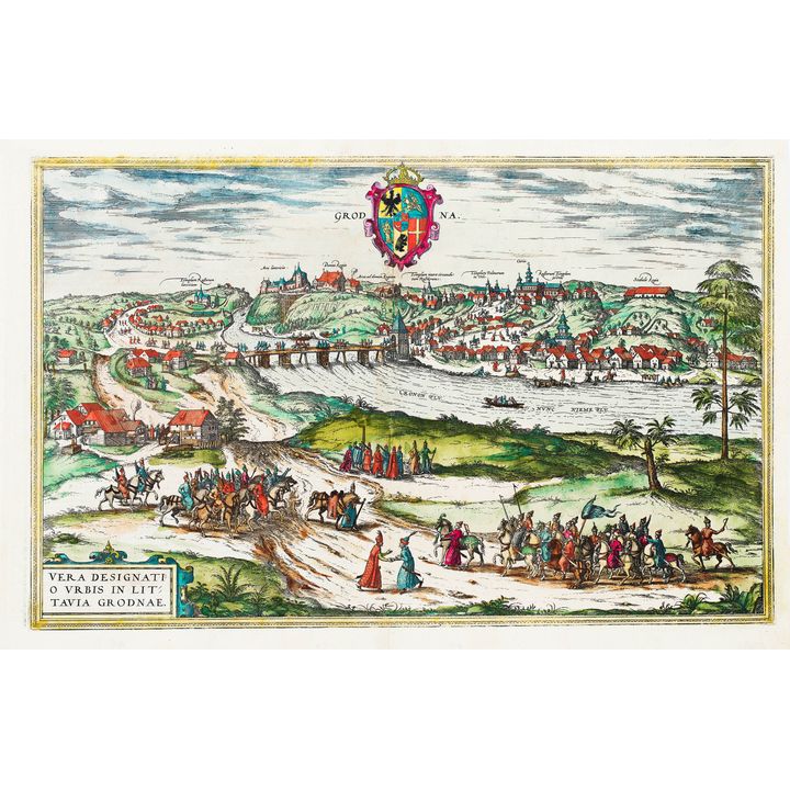 Georg Braun, Frans Hogenberg | Grodna. Vera Designatio Urbis in Littavia Grodnae
