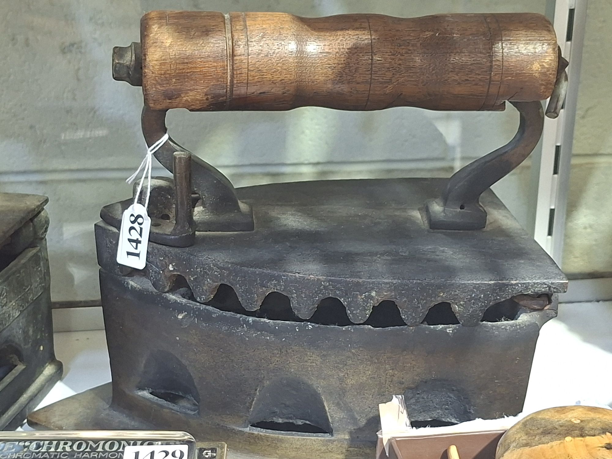 Large Antique Coal Iron