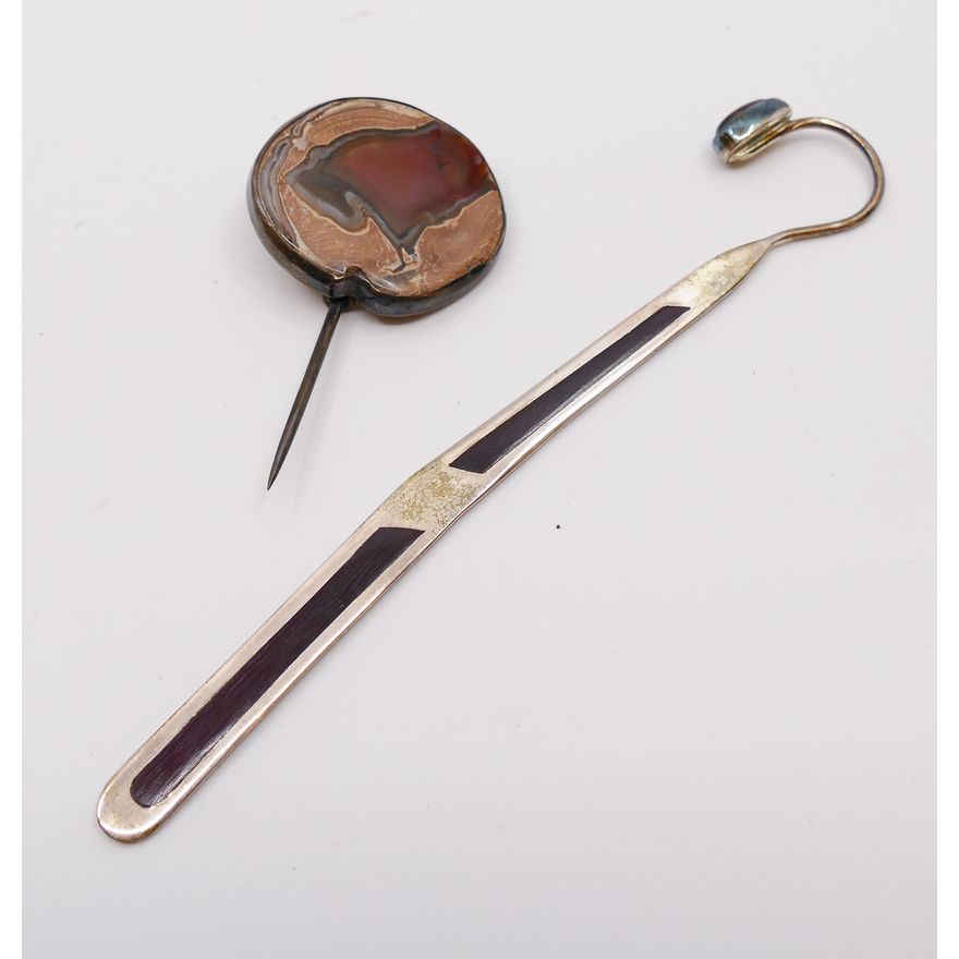 2pc Sterling Silver Bookmark & Stickpin.
