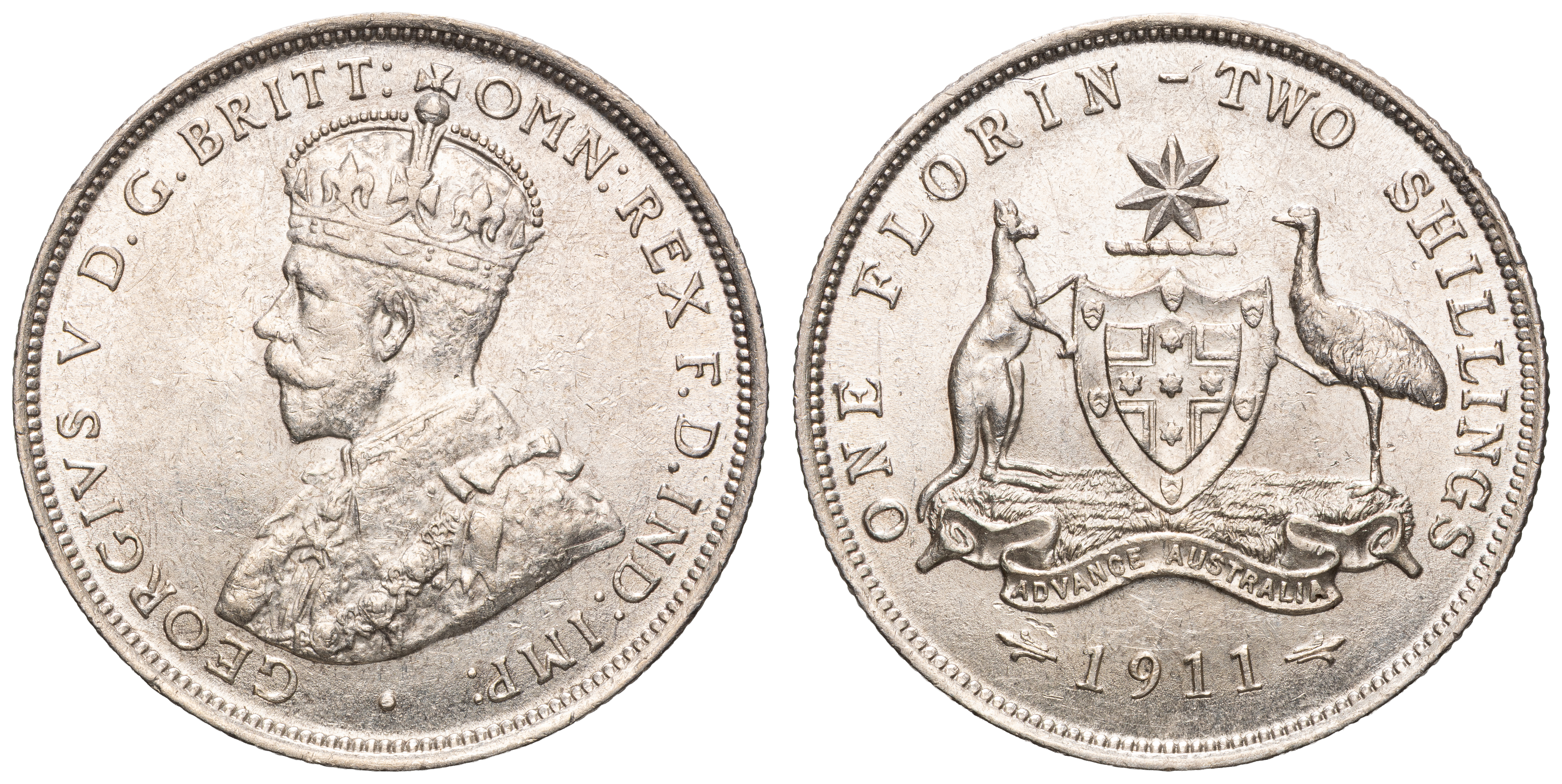 George V, Florin, 1911, aEF