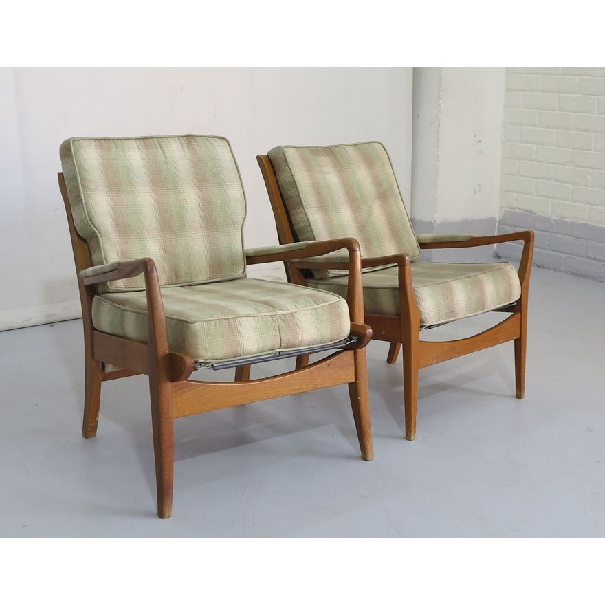 NEAR PAIR OF MID CENTURY ARMCHAIRS