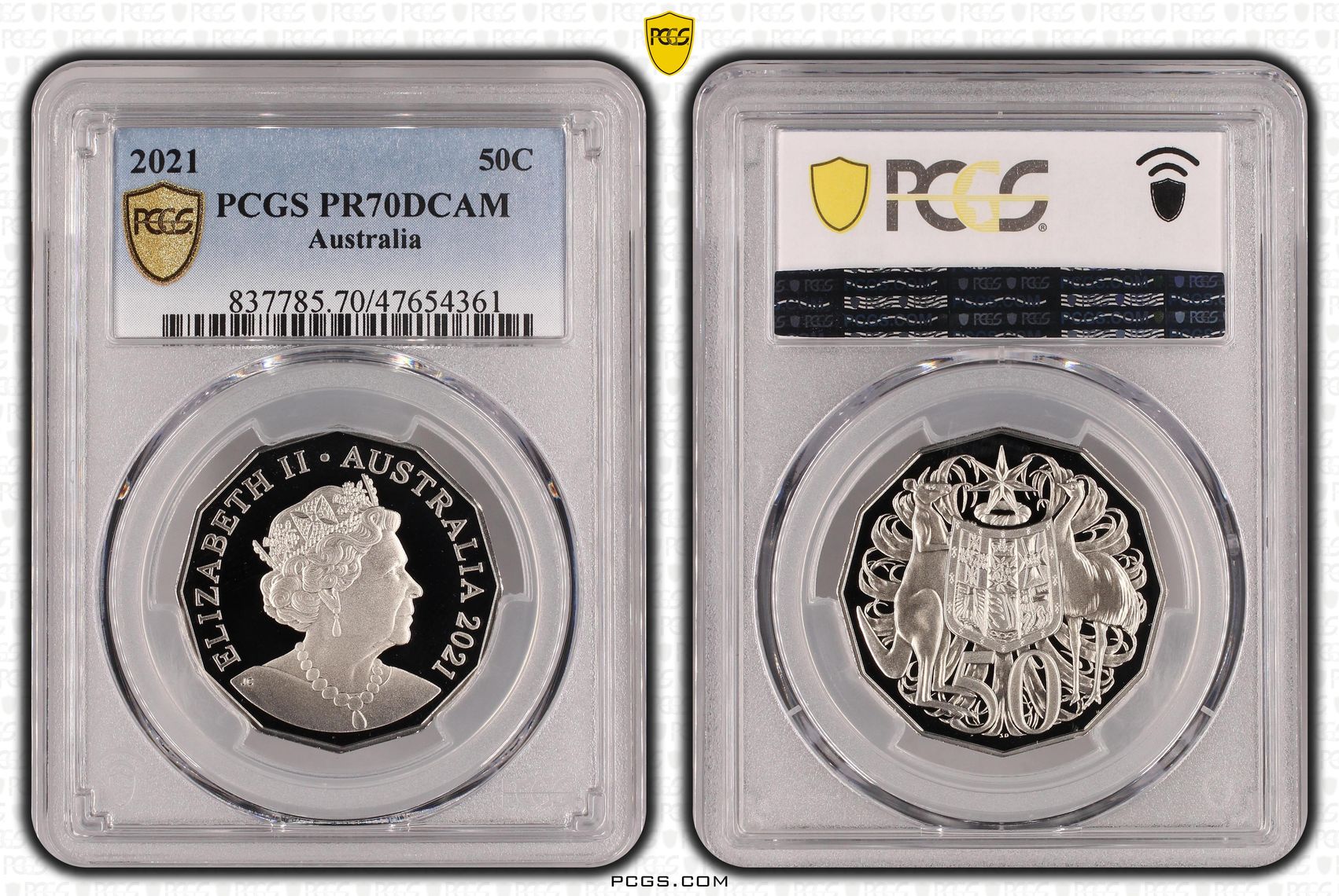 Elizabeth II, Fifty Cent, 2021, PCGS PR70DCAM