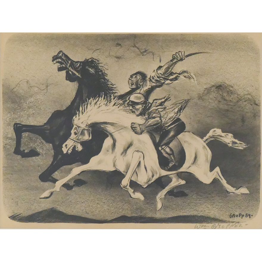 William Gropper ''Horseman'' Lithograph Framed