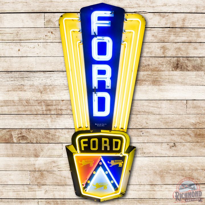 8' Ford Jubilee Single Sided Porcelain Neon Sign TAC 8.9