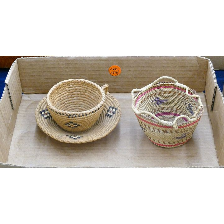 Box Salish Indian Basket Cup Saucer etc.