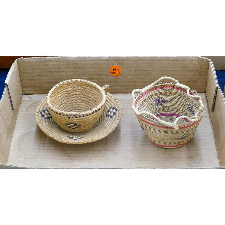 Box Salish Indian Basket Cup Saucer etc.