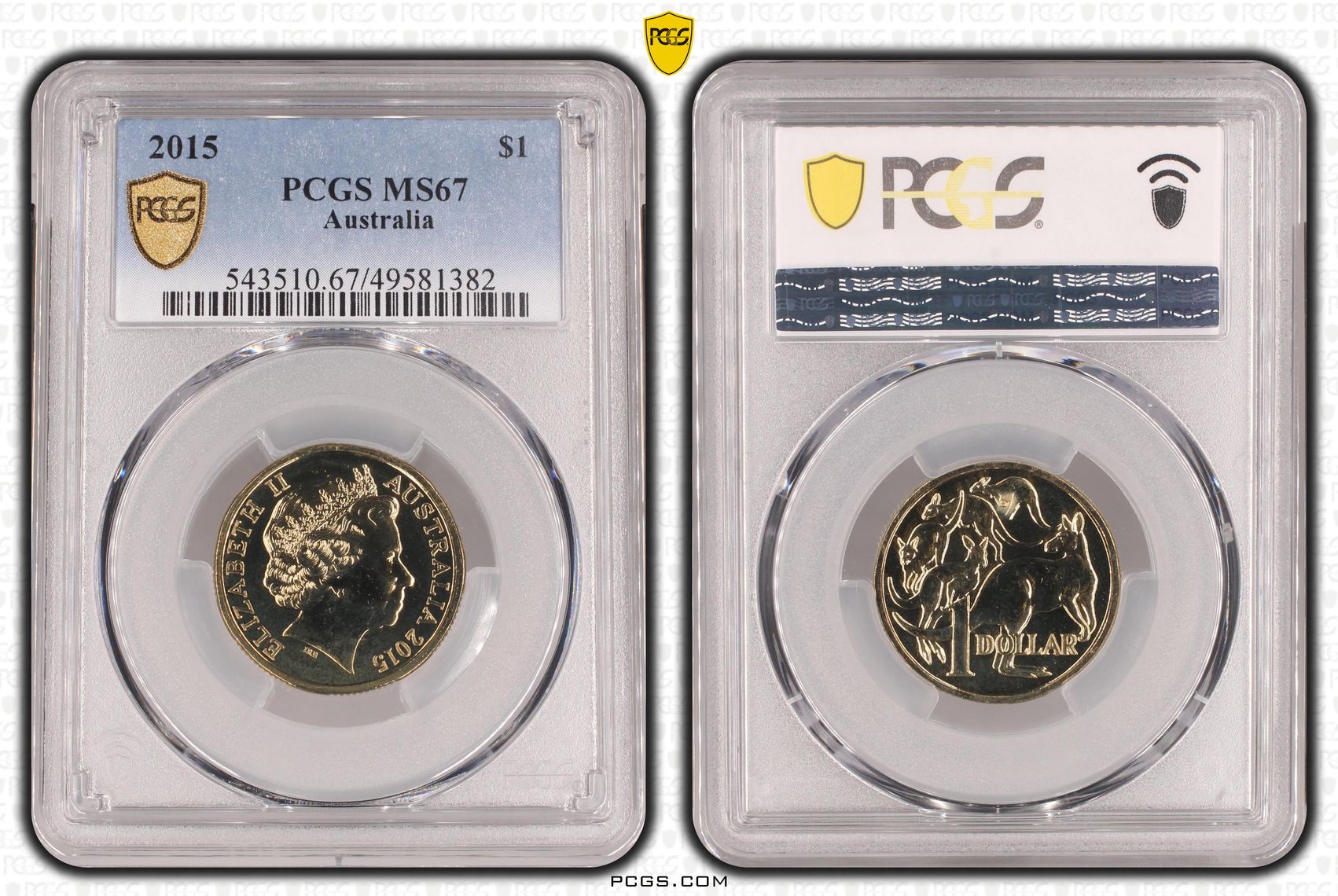 247 · Elizabeth II, One Dollar, 2015, PCGS MS67