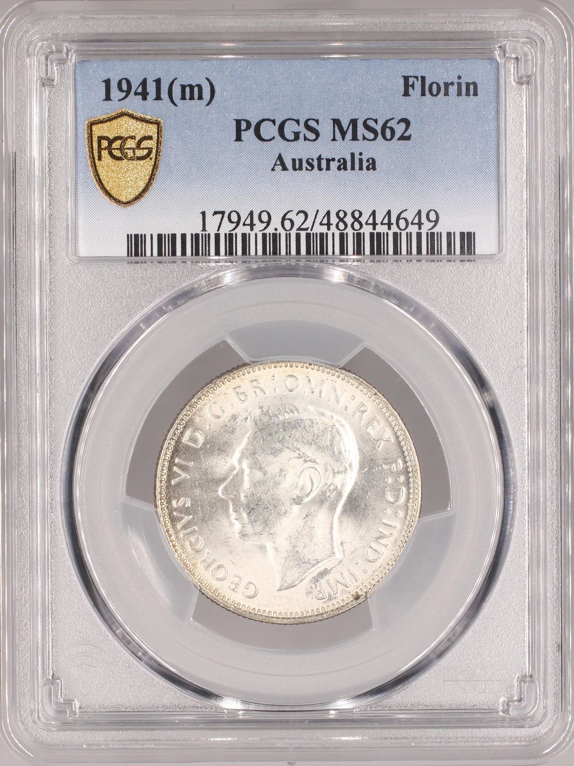 George VI, Florin, 1941, PCGS MS62