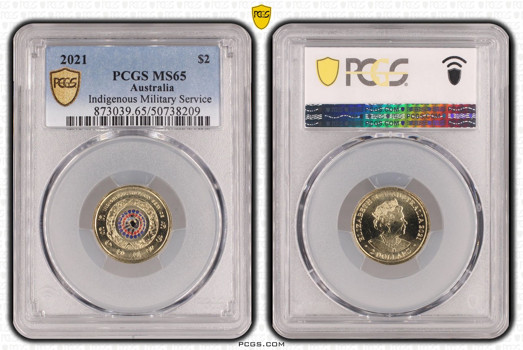 Indigenous Military Service , Two Dollar, 2021, PCGS MS65