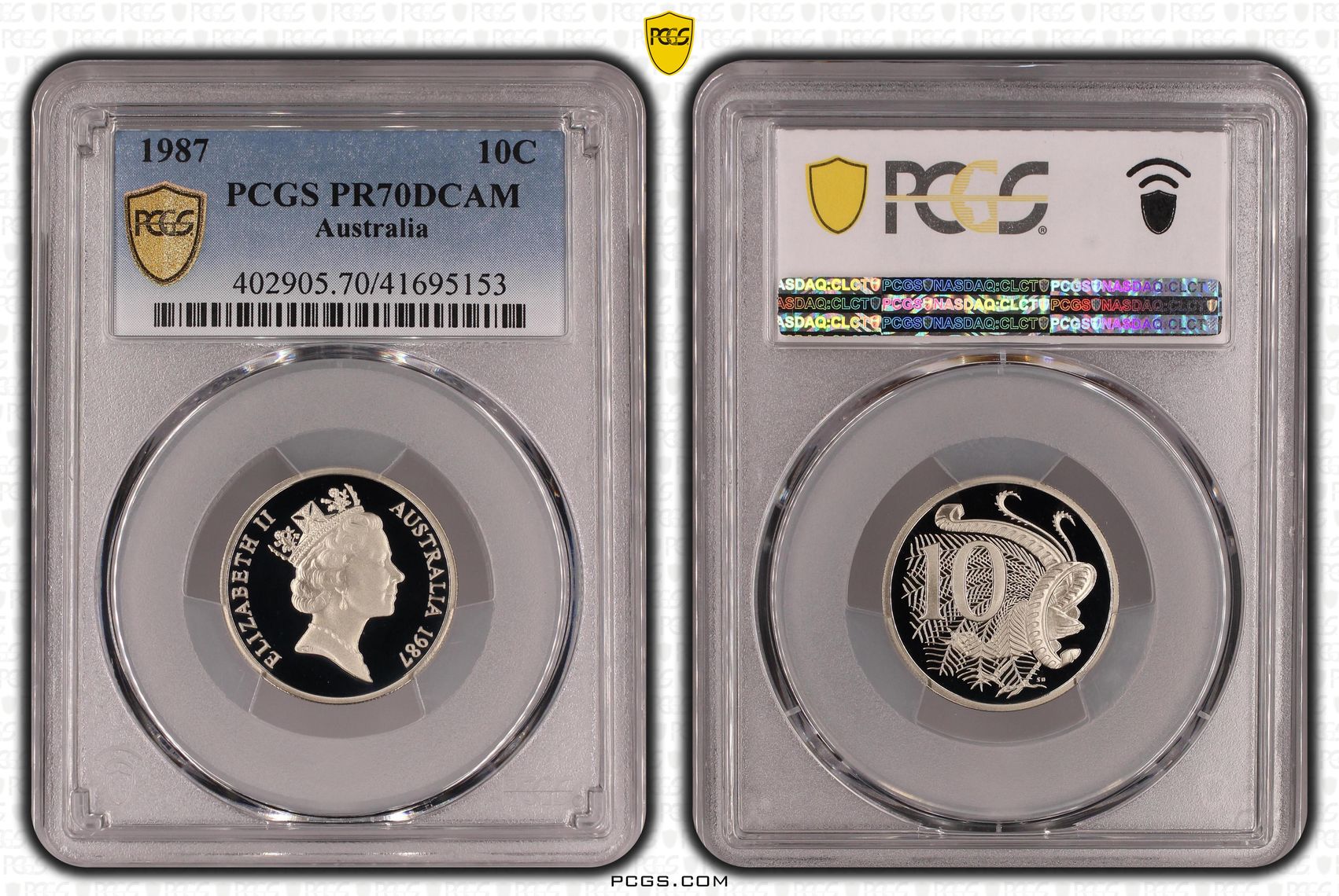 Elizabeth II, Ten Cent, 1987, PR70DCAM