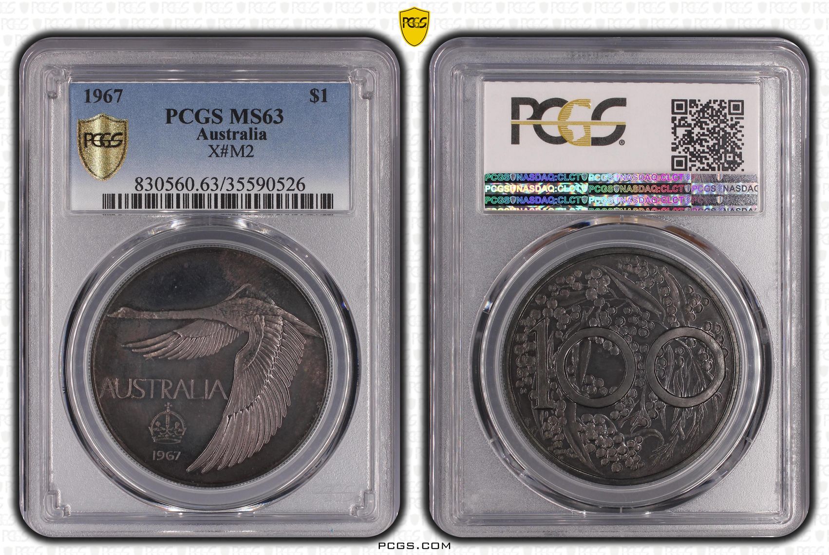 1967 Australia One Dollar, $1 X#M2 PCGS - MS63 -526