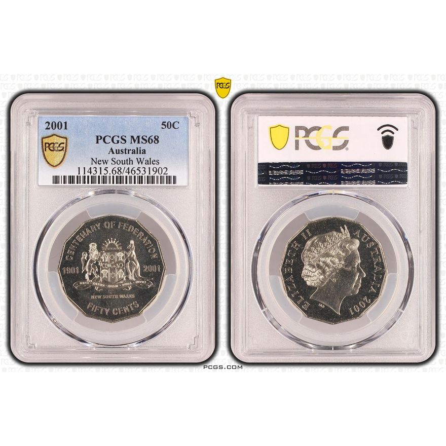 New South Wales, POP 10/0, Fifty Cent, 2001, PCGS MS68