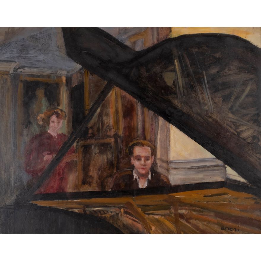 Irena Weiss zw. Aneri | Staś i Haneczka przy fortepianie, ok. 1946 r.
