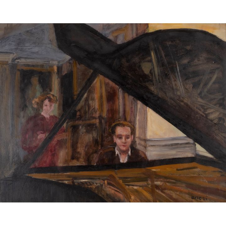 Irena Weiss zw. Aneri | Staś i Haneczka przy fortepianie, ok. 1946 r.