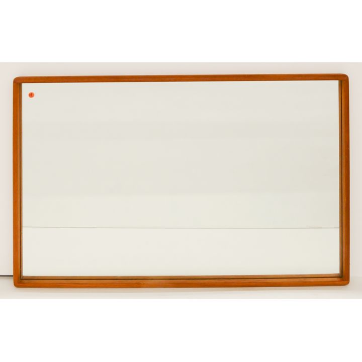 Midcentury Teak Framed Hanging Mirror- 46x29''