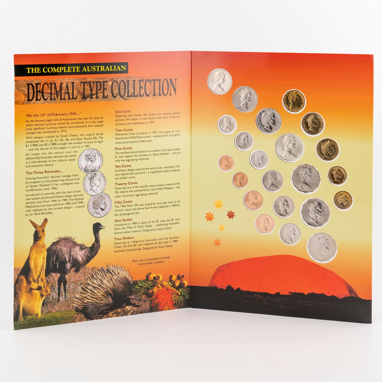 Elizabeth II, Sherwood Complete Decimal Type Collection , One Cent - Two Dollars, 2002, UNC