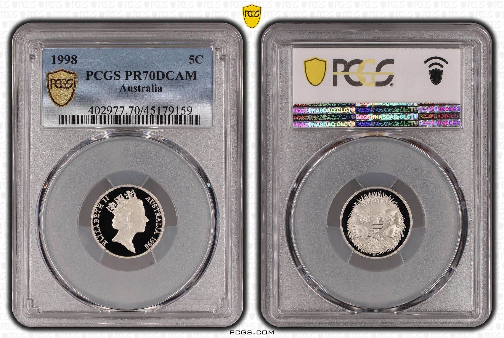 1998 Australia Five Cent, 5c PCGS - PR70DCAM POP 35/0 -159