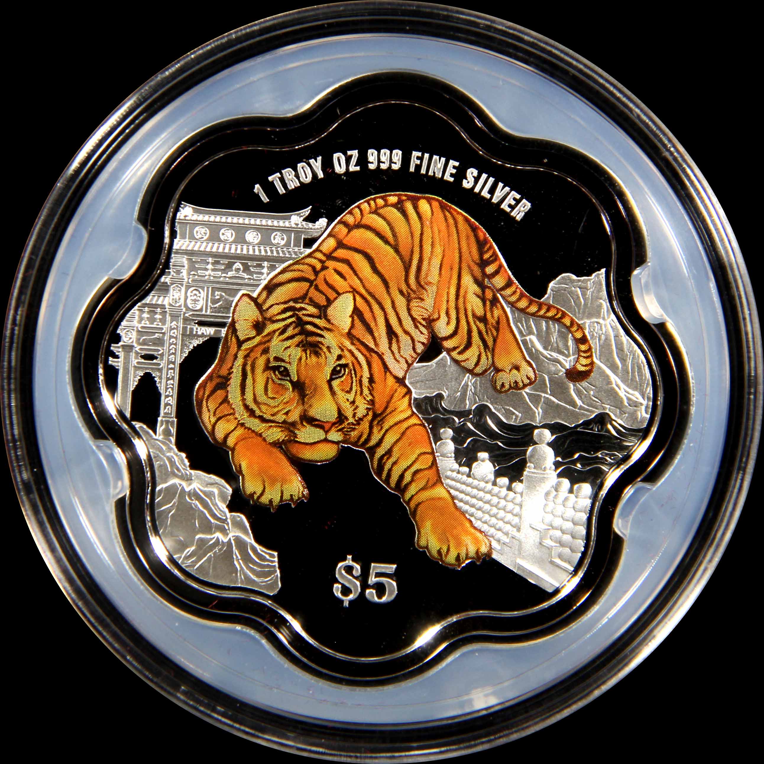 Singapore, 2022, 5 Dollars, Year of the Tiger, Silver Proof, UNC 