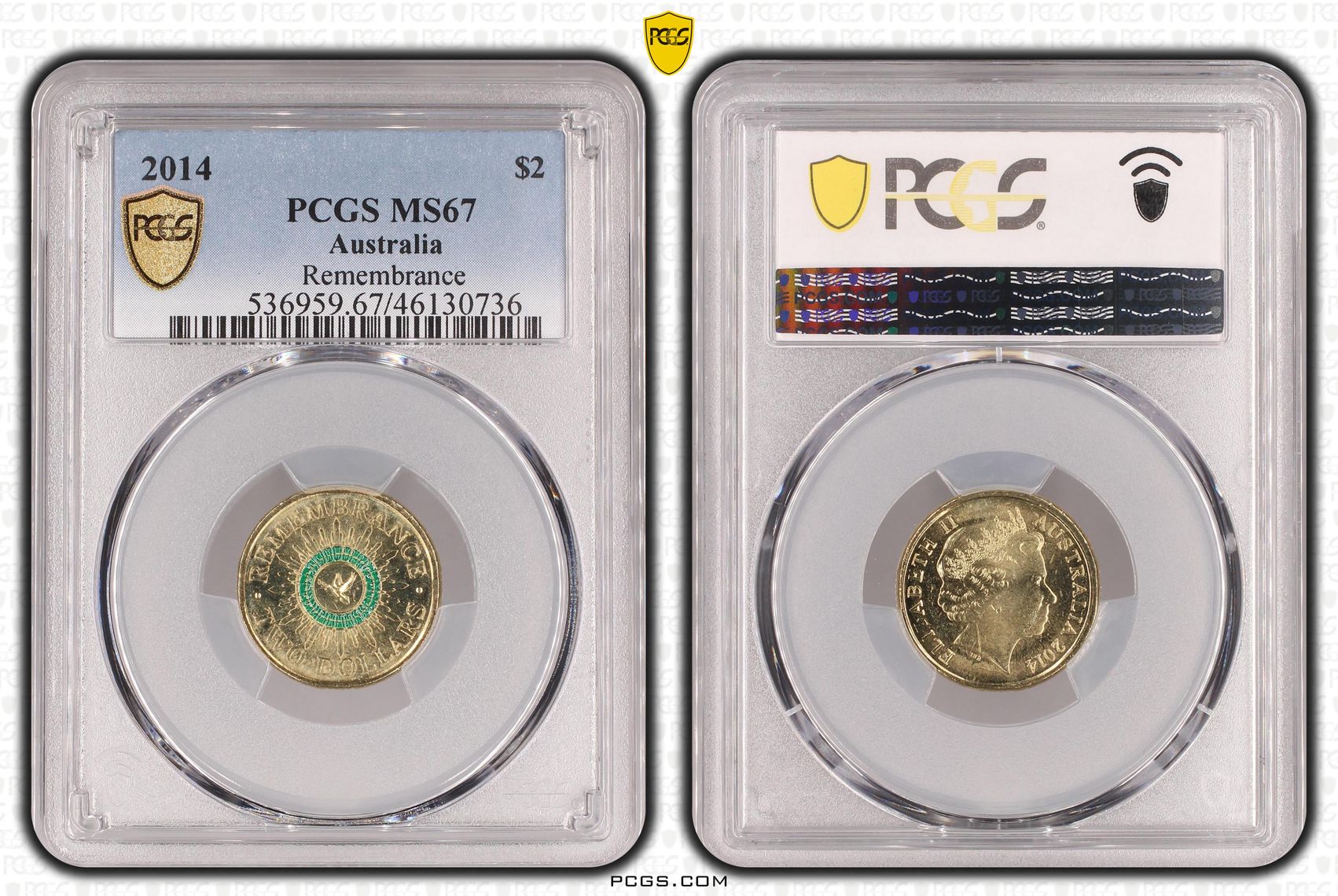 Remembrance - Colorized, Two Dollar, 2014, PCGS MS67