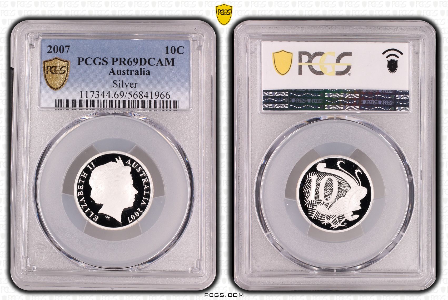 Silver, Ten Cent, 2007, PR69DCAM
