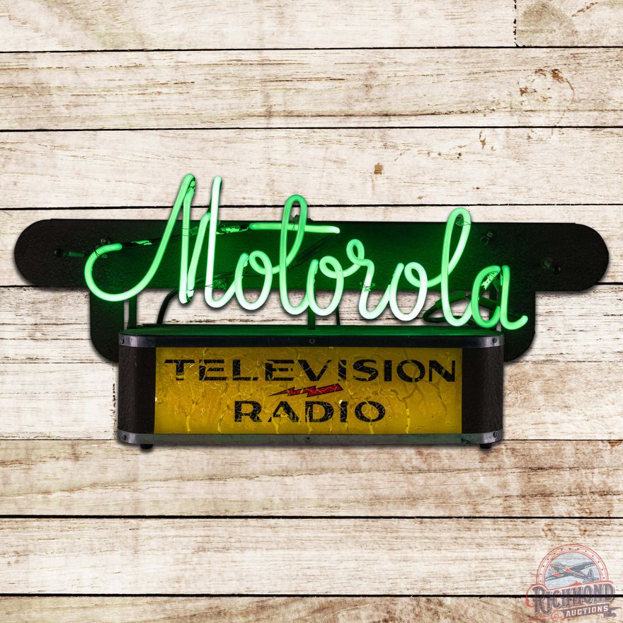 Motorola Television Radio Lighted Neon Advertising Sign