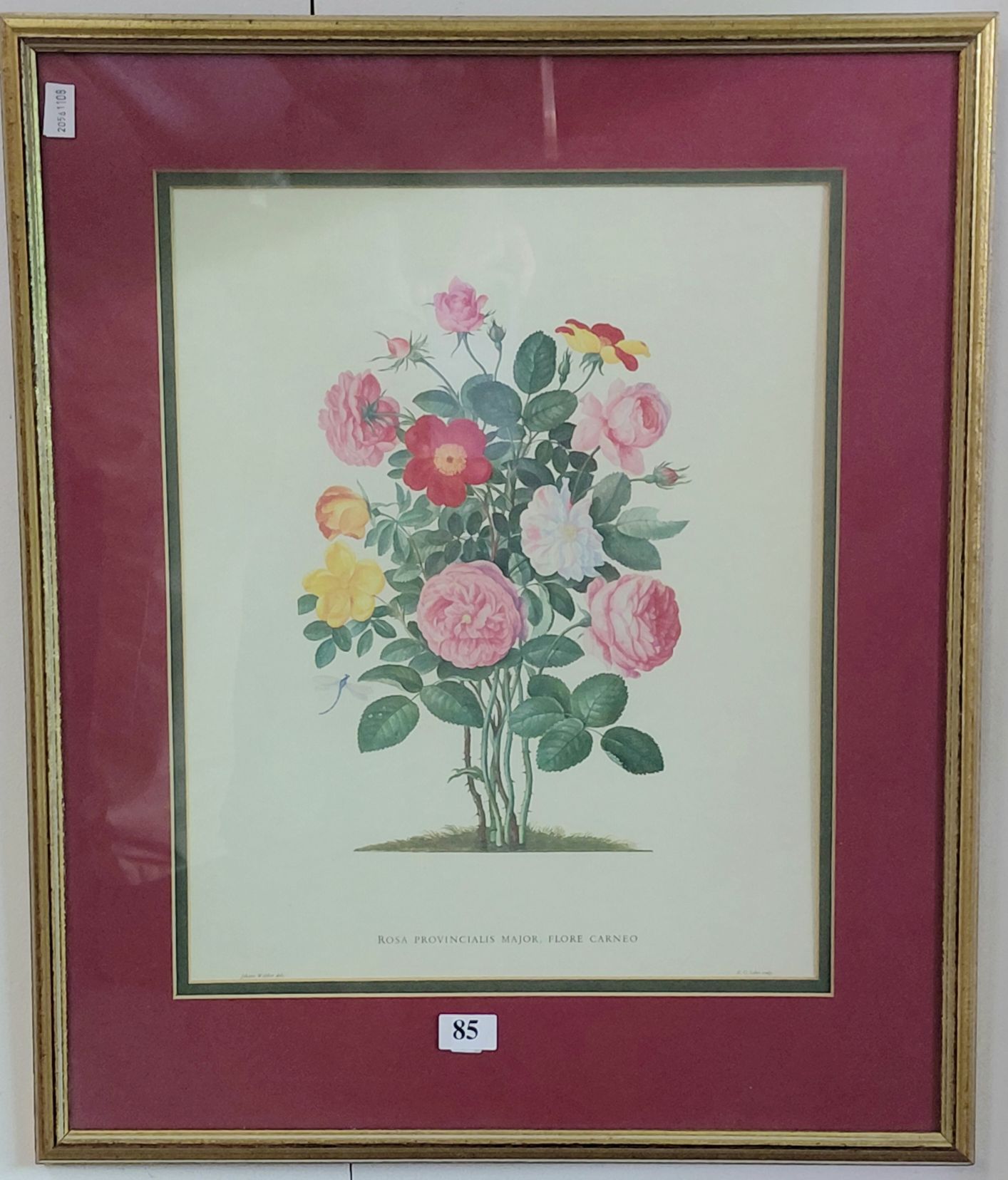 85 · FRAMED FLORAL PRINT