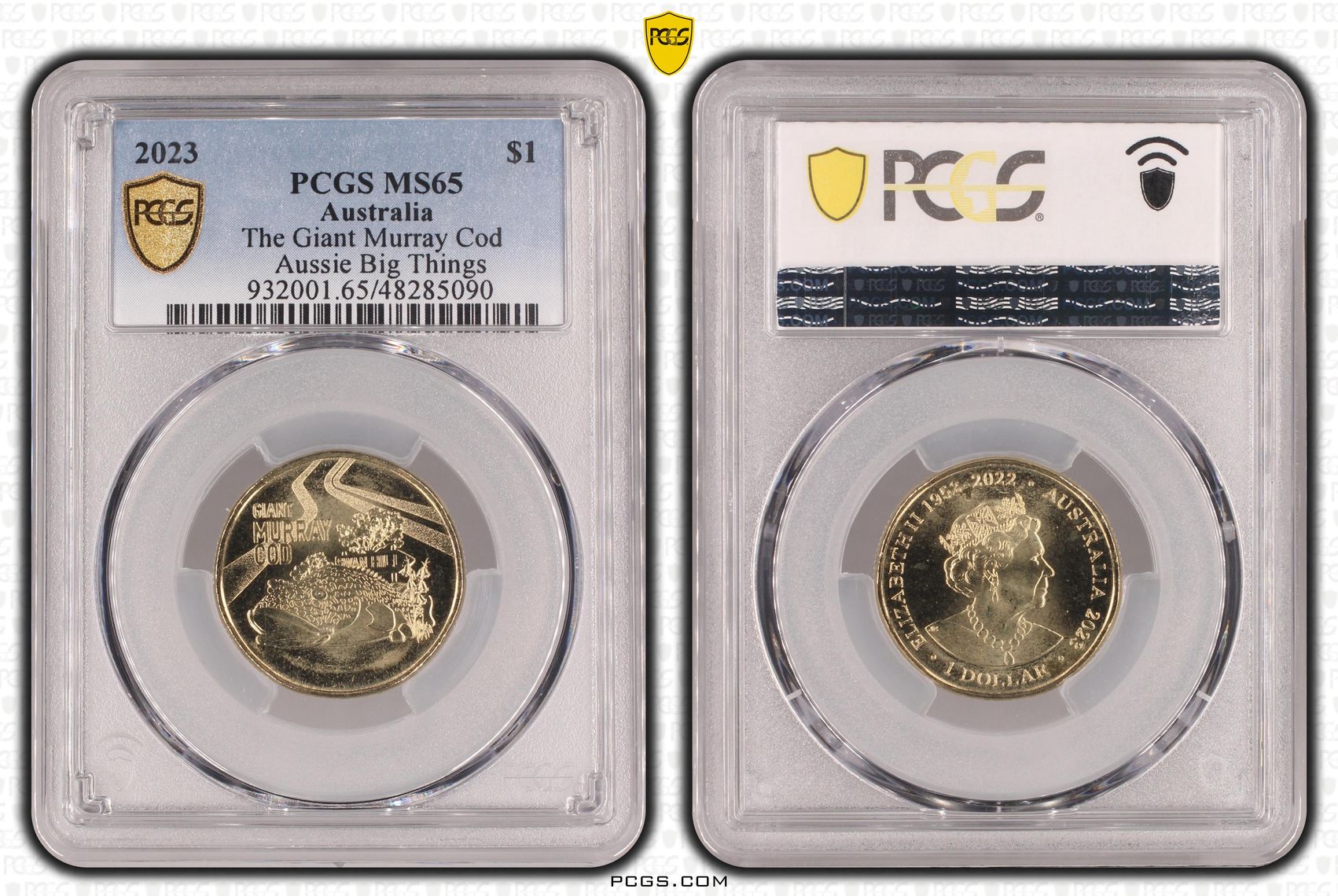 330 · The Giant Murray Cod Aussie Big Things, One Dollar, 2023, PCGS MS65